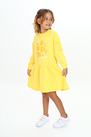 Toontoy Kız Çocuk Baskılı Elbise