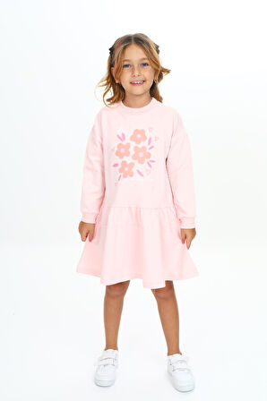 Toontoy Kız Çocuk Baskılı Elbise