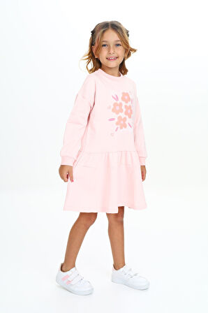 Toontoy Kız Çocuk Baskılı Elbise