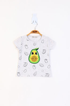Toontoy Kız Çocuk Avokado Baskılı Tişört