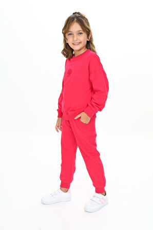 Toontoy Kız Çocuk Nakışlı Eşofman Takım