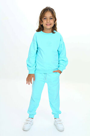 Toontoy Kız Çocuk Nakışlı Eşofman Takım