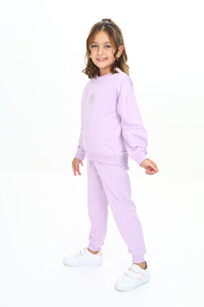 Toontoy Kız Çocuk Nakışlı Eşofman Takım