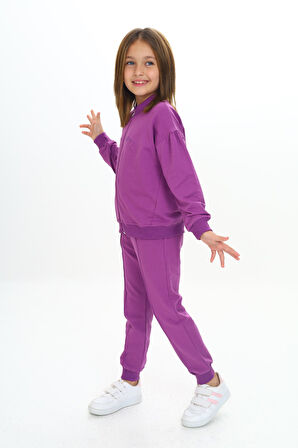 Toontoy Kız Çocuk Nakışlı Eşofman Takım