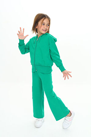 Toontoy Kız Çocuk Kapüşonlu Eşofman Takım