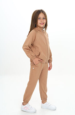 Toontoy Kız Çocuk Kapüşonlu Eşofman Takım