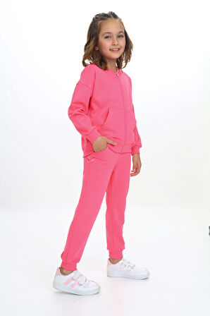 Toontoy Kız Çocuk Nakışlı Eşofman Takım