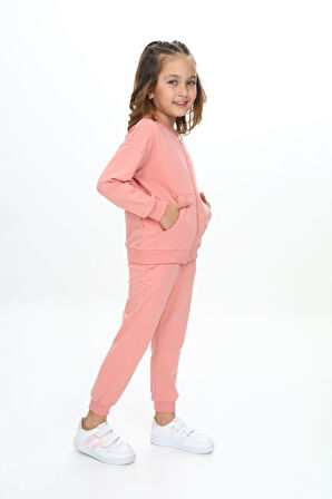 Toontoy Kız Çocuk Nakışlı Eşofman Takım