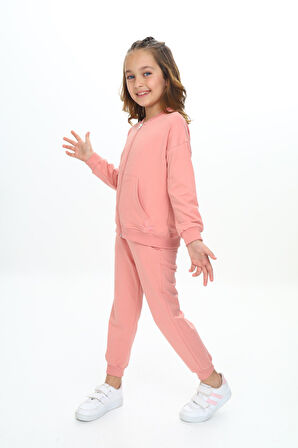 Toontoy Kız Çocuk Nakışlı Eşofman Takım