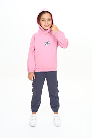 Toontoy Kız Çocuk Kapüşonlu Eşofman Takım