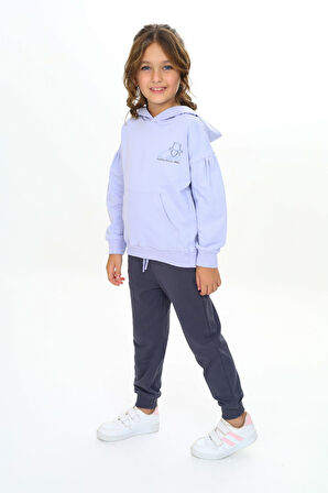 Toontoy Kız Çocuk Kapüşonlu Eşofman Takım