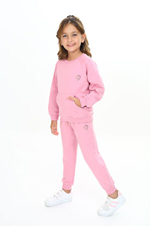 Toontoy Kız Çocuk Nakışlı Eşofman Takım