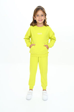 Toontoy Kız Çocuk Nakışlı Eşofman Takım