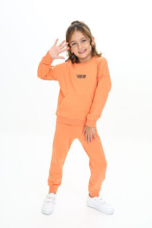 Toontoy Kız Çocuk Nakışlı Eşofman Takım