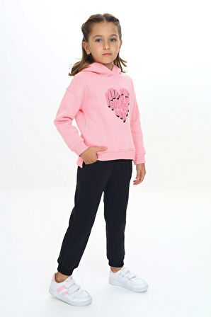 Toontoy Kız Çocuk Kapüşonlu Eşofman Takım