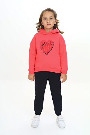 Toontoy Kız Çocuk Kapüşonlu Eşofman Takım