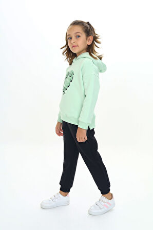 Toontoy Kız Çocuk Kapüşonlu Eşofman Takım