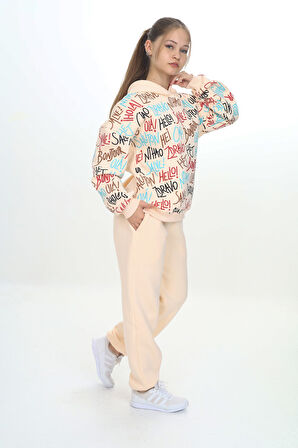 Toontoy Kız Çocuk Kapüşonlu Eşofman Takım