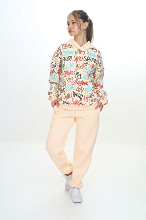 Toontoy Kız Çocuk Kapüşonlu Eşofman Takım