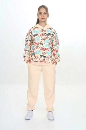 Toontoy Kız Çocuk Kapüşonlu Eşofman Takım