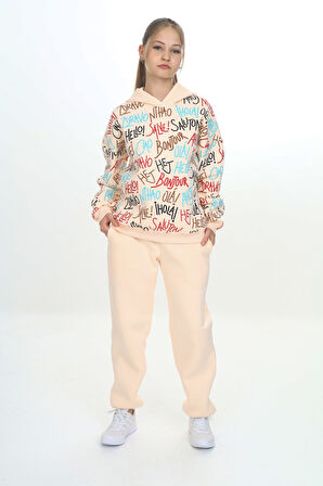 Toontoy Kız Çocuk Kapüşonlu Eşofman Takım