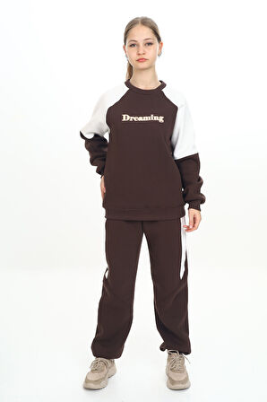 Toontoy Kız Çocuk Nakışlı Eşofman Takım