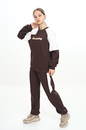 Toontoy Kız Çocuk Nakışlı Eşofman Takım