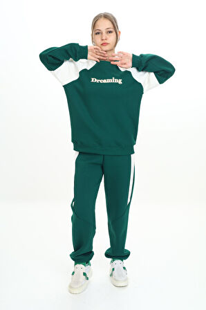 Toontoy Kız Çocuk Nakışlı Eşofman Takım