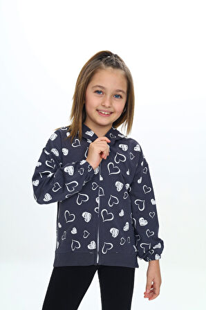 Toontoy Kız Çocuk Kapüşonlu Hırka