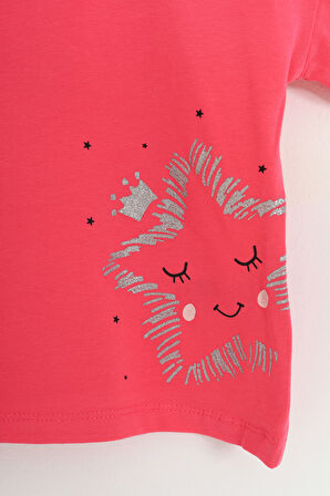 Toontoy Kız Çocuk Baskılı Tişört