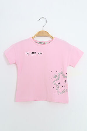 Toontoy Kız Çocuk Baskılı Tişört