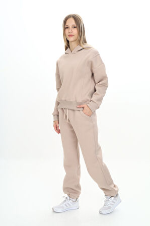 Toontoy Kız Çocuk Kapüşonlu Eşofman Takım