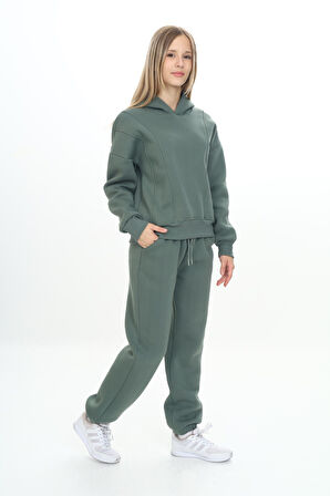 Toontoy Kız Çocuk Kapüşonlu Eşofman Takım