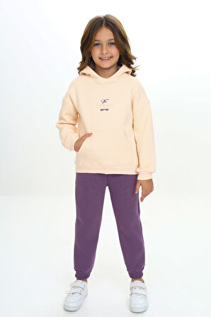 Toontoy Kız Çocuk Kapüşonlu Eşofman Takım