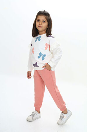 Toontoy Kız Çocuk Baskılı Eşofman Takım