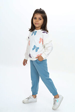 Toontoy Kız Çocuk Baskılı Eşofman Takım