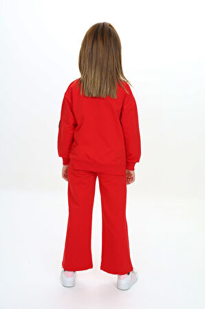 Toontoy Kız Çocuk Nakışlı Eşofman Takım