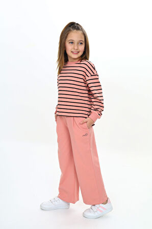 Toontoy Kız Çocuk Çizgili Eşofman Takım