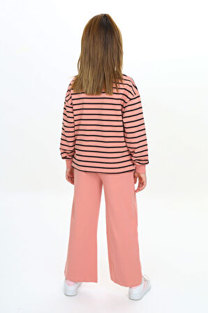 Toontoy Kız Çocuk Çizgili Eşofman Takım