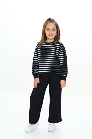 Toontoy Kız Çocuk Çizgili Eşofman Takım