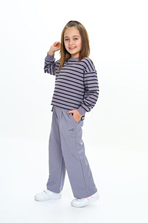 Toontoy Kız Çocuk Çizgili Eşofman Takım