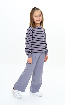 Toontoy Kız Çocuk Çizgili Eşofman Takım