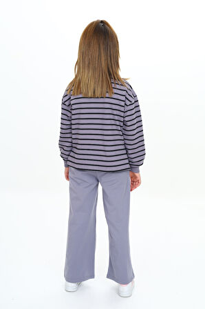 Toontoy Kız Çocuk Çizgili Eşofman Takım