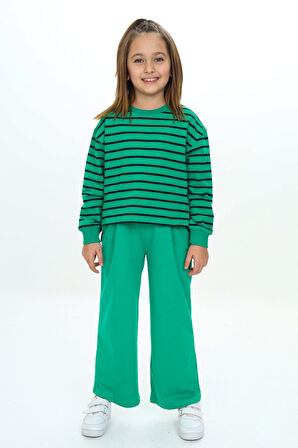 Toontoy Kız Çocuk Çizgili Eşofman Takım