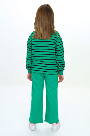 Toontoy Kız Çocuk Çizgili Eşofman Takım