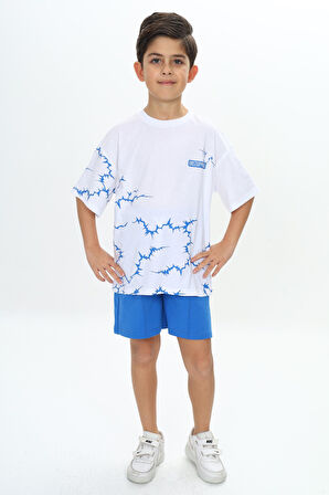 Toontoy Erkek Çocuk Göğsü Unstoppable Yazı Baskılı Şortlu Takım