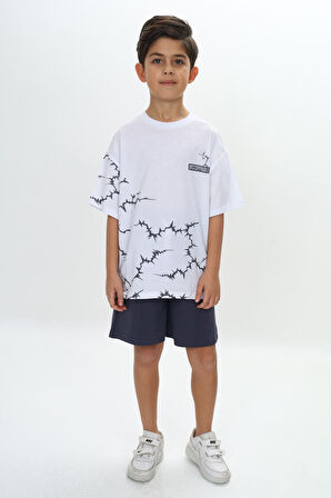 Toontoy Erkek Çocuk Göğsü Unstoppable Yazı Baskılı Şortlu Takım