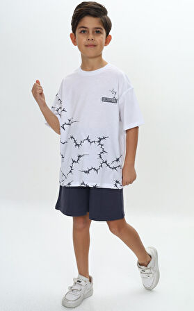 Toontoy Erkek Çocuk Göğsü Unstoppable Yazı Baskılı Şortlu Takım