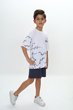 Toontoy Erkek Çocuk Göğsü Unstoppable Yazı Baskılı Şortlu Takım