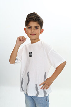 Toontoy Erkek Çocuk Sport Yazılı Fırça Baskılı Tişört